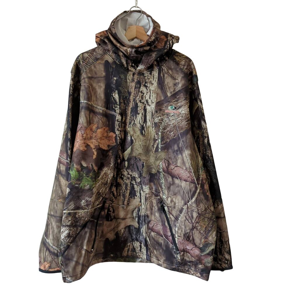 Mossy Oak Men's Camo Jacket 2XL Scent Control Hooded Hunting Brown Coat‎ Leaves